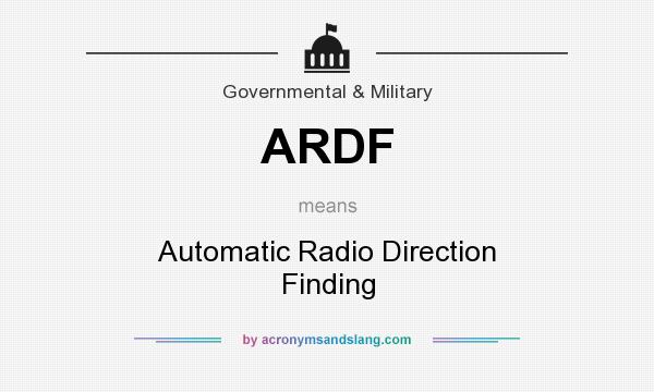 What does ARDF mean? It stands for Automatic Radio Direction Finding