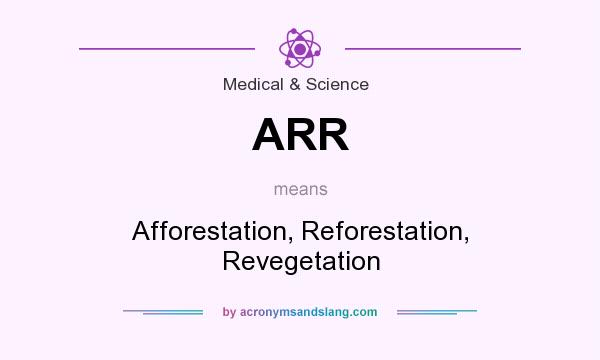 What does ARR mean? It stands for Afforestation, Reforestation, Revegetation