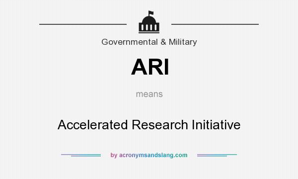 What does ARI mean? It stands for Accelerated Research Initiative