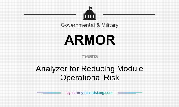 What does ARMOR mean? It stands for Analyzer for Reducing Module Operational Risk