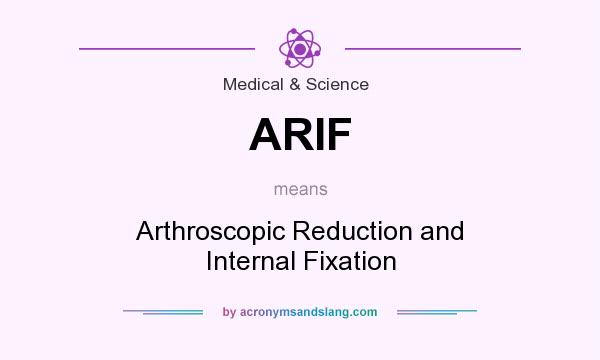 What does ARIF mean? It stands for Arthroscopic Reduction and Internal Fixation