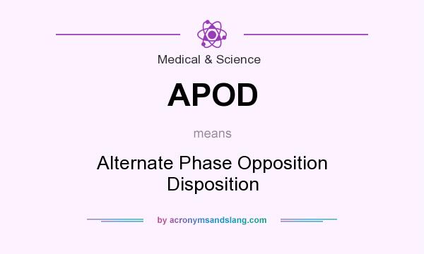 What does APOD mean? It stands for Alternate Phase Opposition Disposition