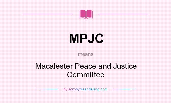 What does MPJC mean? It stands for Macalester Peace and Justice Committee