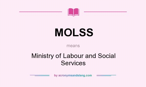 What does MOLSS mean? It stands for Ministry of Labour and Social Services