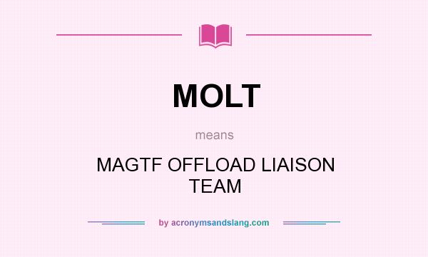 What does MOLT mean? It stands for MAGTF OFFLOAD LIAISON TEAM