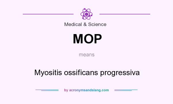 What does MOP mean? It stands for Myositis ossificans progressiva