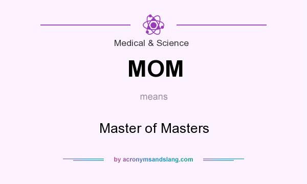 What does MOM mean? It stands for Master of Masters