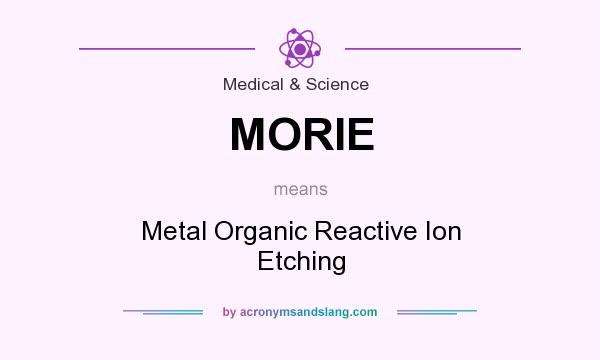 What does MORIE mean? It stands for Metal Organic Reactive Ion Etching