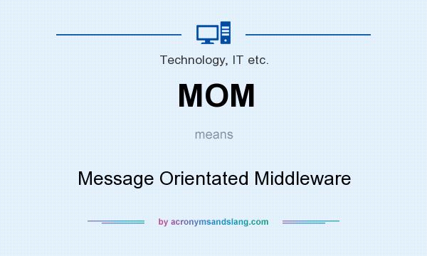 What does MOM mean? It stands for Message Orientated Middleware