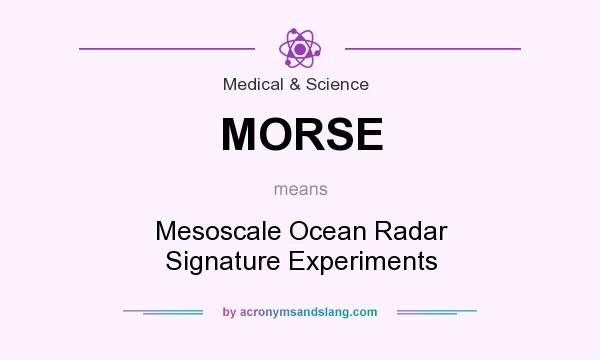 What does MORSE mean? It stands for Mesoscale Ocean Radar Signature Experiments