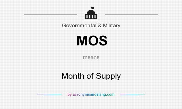 What does MOS mean? It stands for Month of Supply