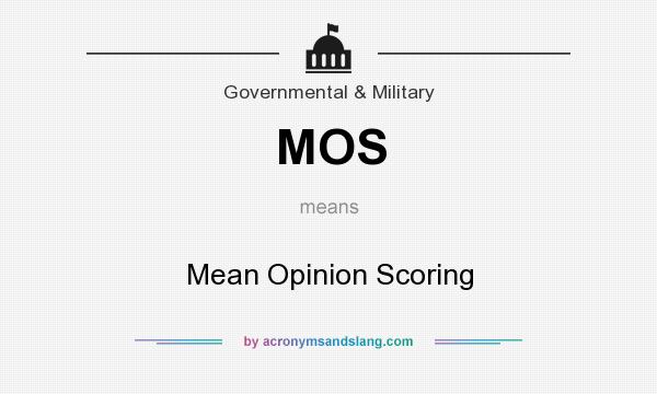 What does MOS mean? It stands for Mean Opinion Scoring