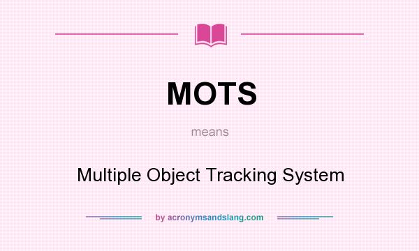 What does MOTS mean? It stands for Multiple Object Tracking System
