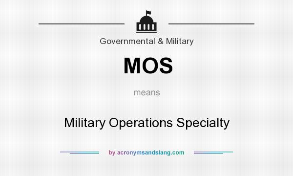 What does MOS mean? It stands for Military Operations Specialty