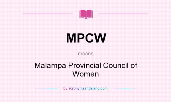 What does MPCW mean? It stands for Malampa Provincial Council of Women