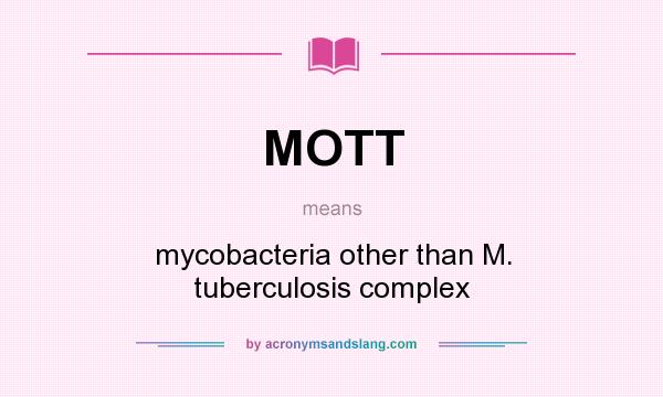 What does MOTT mean? It stands for mycobacteria other than M. tuberculosis complex
