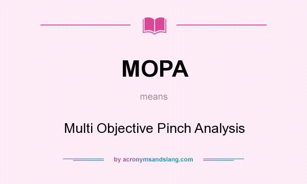 What does MOPA mean? It stands for Multi Objective Pinch Analysis