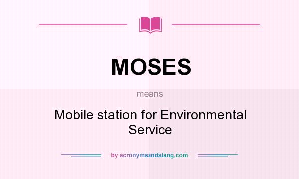 What does MOSES mean? It stands for Mobile station for Environmental Service