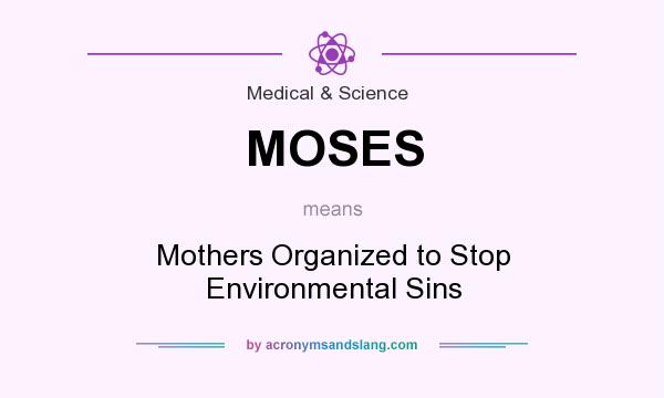What does MOSES mean? It stands for Mothers Organized to Stop Environmental Sins