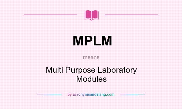 What does MPLM mean? It stands for Multi Purpose Laboratory Modules