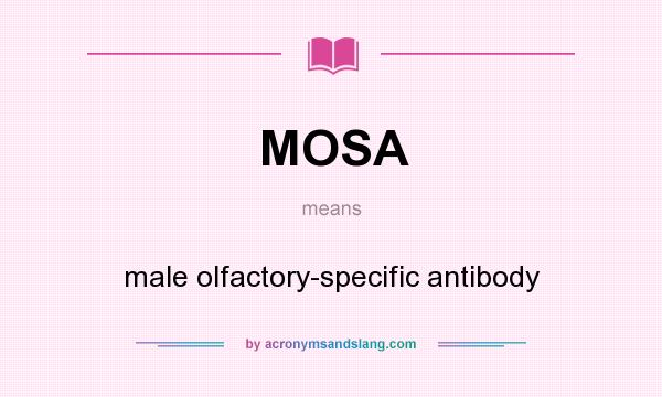 What does MOSA mean? It stands for male olfactory-specific antibody