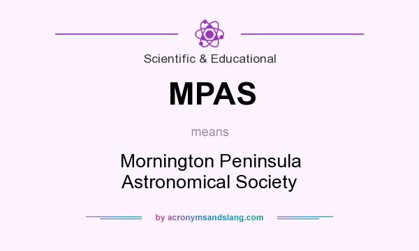 What does MPAS mean? It stands for Mornington Peninsula Astronomical Society