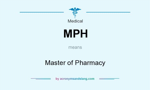 What does MPH mean? It stands for Master of Pharmacy