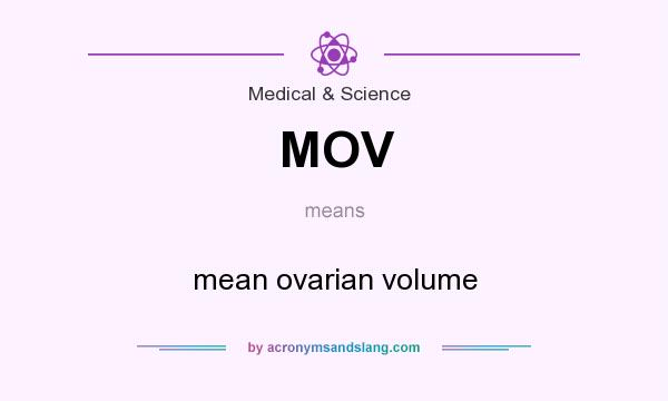 What does MOV mean? It stands for mean ovarian volume