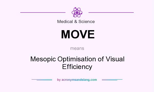 What does MOVE mean? It stands for Mesopic Optimisation of Visual Efficiency