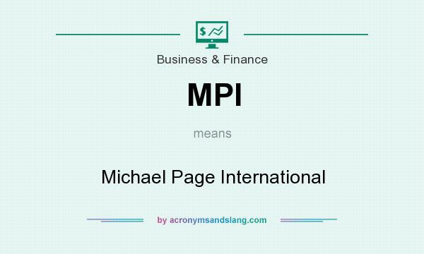 What does MPI mean? It stands for Michael Page International