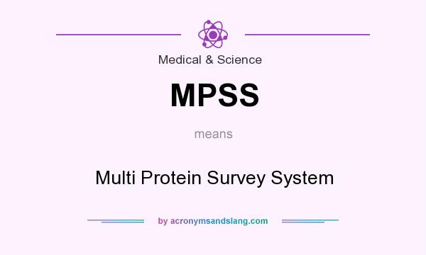 What does MPSS mean? It stands for Multi Protein Survey System