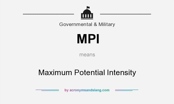 What does MPI mean? It stands for Maximum Potential Intensity