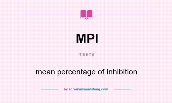 What does MPI mean? It stands for mean percentage of inhibition