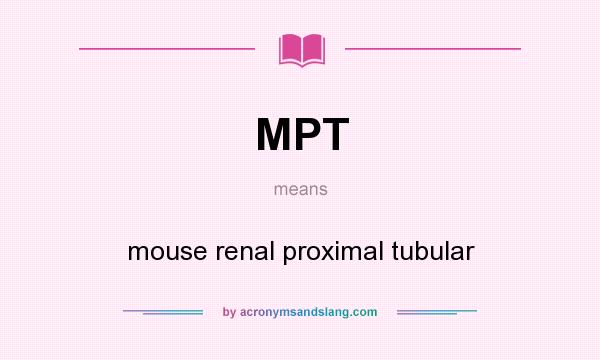 What does MPT mean? It stands for mouse renal proximal tubular