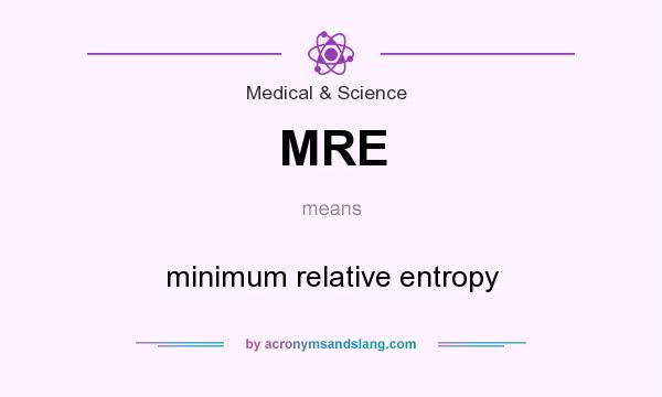 What does MRE mean? It stands for minimum relative entropy