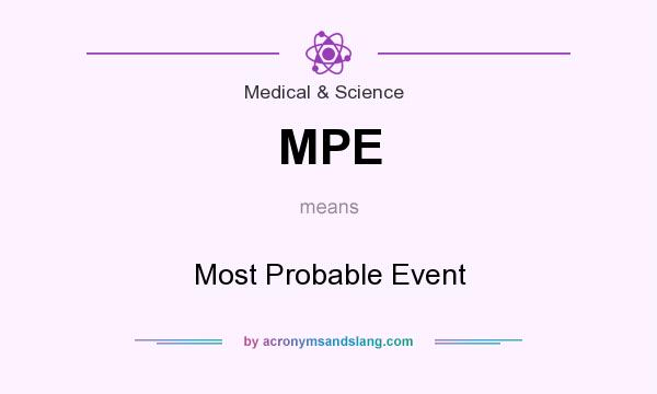 What does MPE mean? It stands for Most Probable Event
