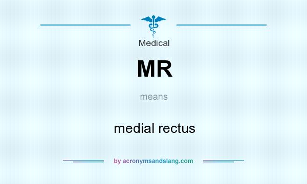 What does MR mean? It stands for medial rectus