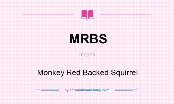 What does MRBS mean? It stands for Monkey Red Backed Squirrel