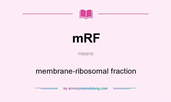 What does mRF mean? It stands for membrane-ribosomal fraction