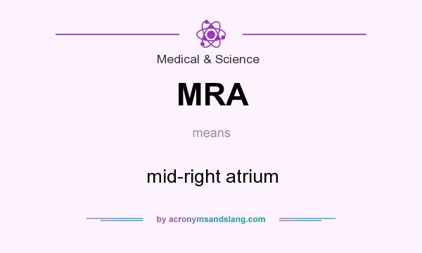 What does MRA mean? It stands for mid-right atrium