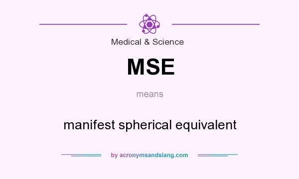 What does MSE mean? It stands for manifest spherical equivalent