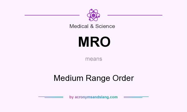 What does MRO mean? It stands for Medium Range Order