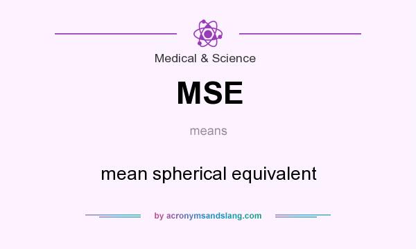 What does MSE mean? It stands for mean spherical equivalent