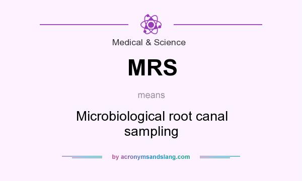 What does MRS mean? It stands for Microbiological root canal sampling