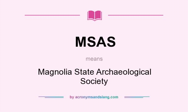 What does MSAS mean? It stands for Magnolia State Archaeological Society