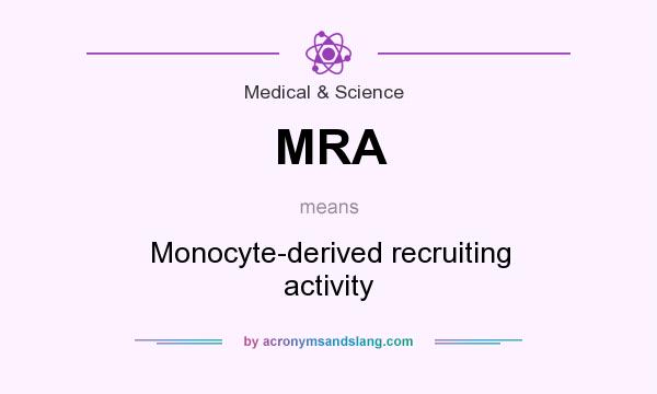 What does MRA mean? It stands for Monocyte-derived recruiting activity