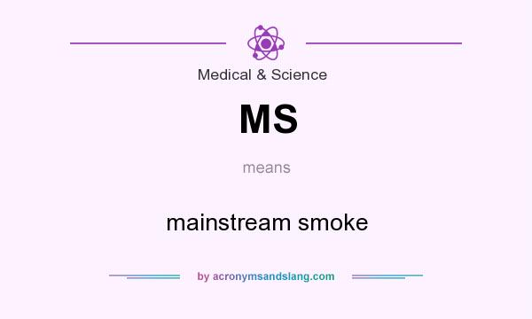 What does MS mean? It stands for mainstream smoke