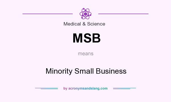 What does MSB mean? It stands for Minority Small Business