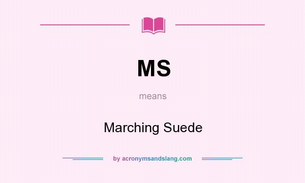 What does MS mean? It stands for Marching Suede