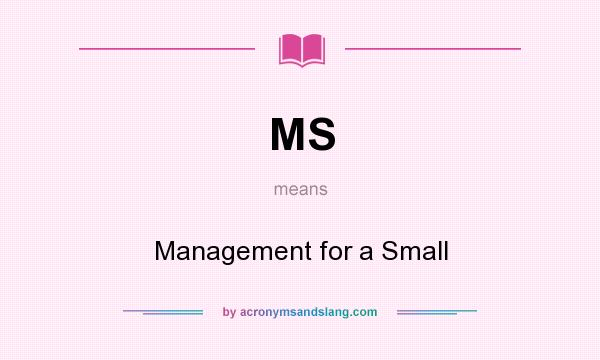 What does MS mean? It stands for Management for a Small